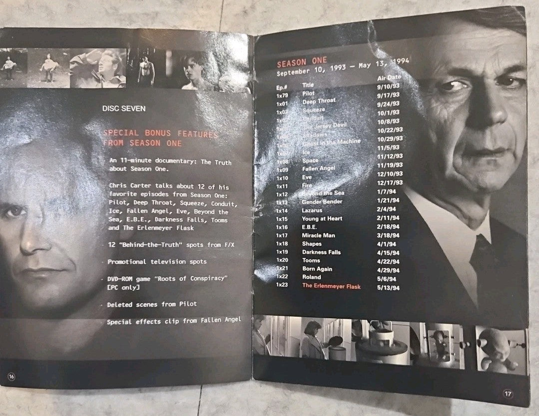 The X-Files Complete 1st Season Collector's Edition Booklet