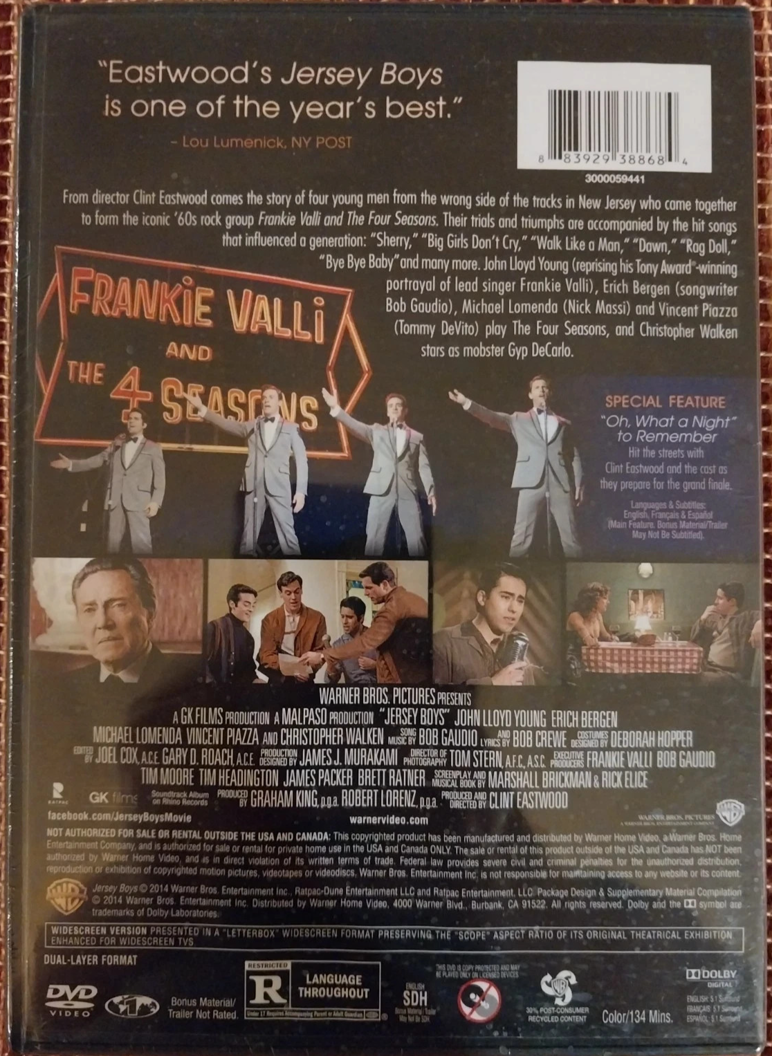 JERSEY BOYS (DVD, 2014) NEW, Sealed