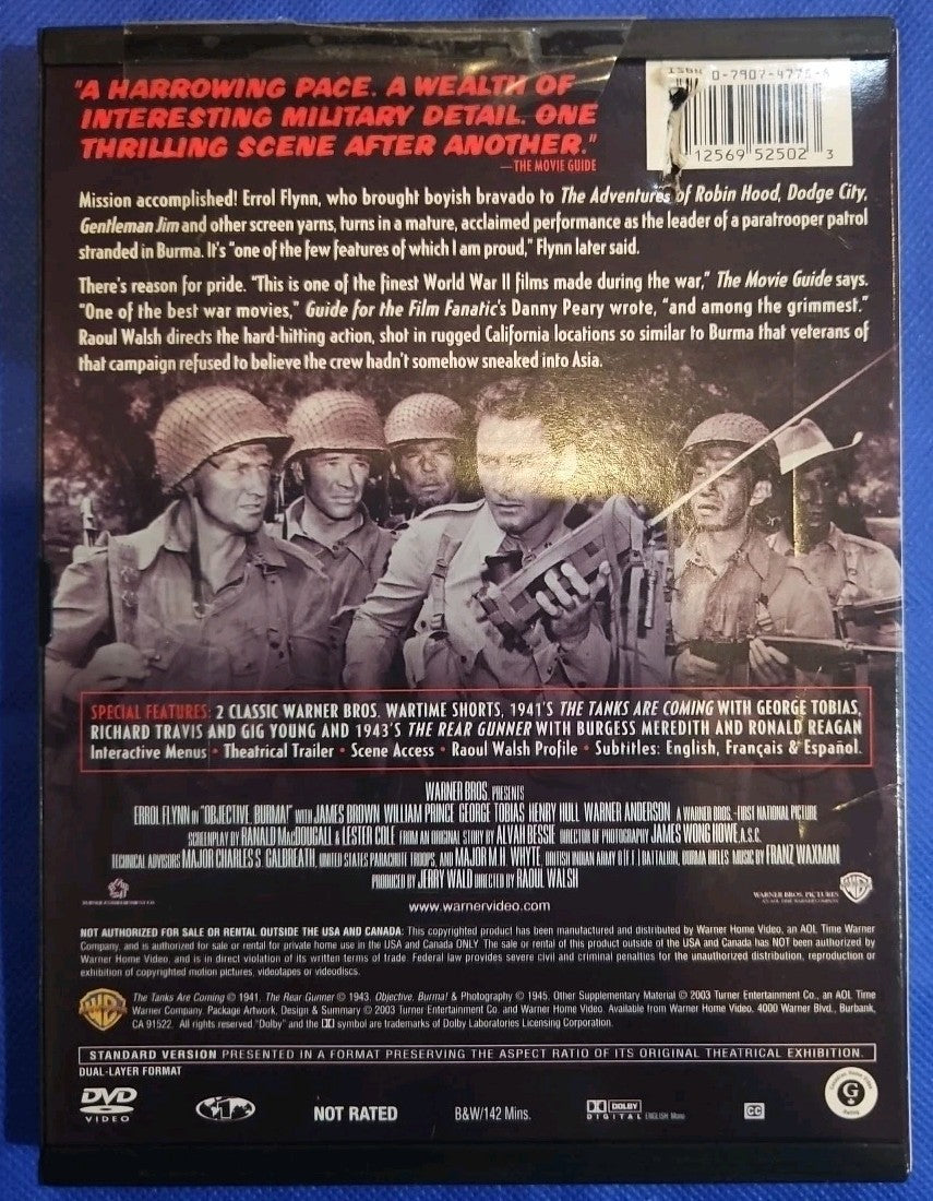 Objective Burma! (DVD, 1945) Remainder Mark. Tested. 