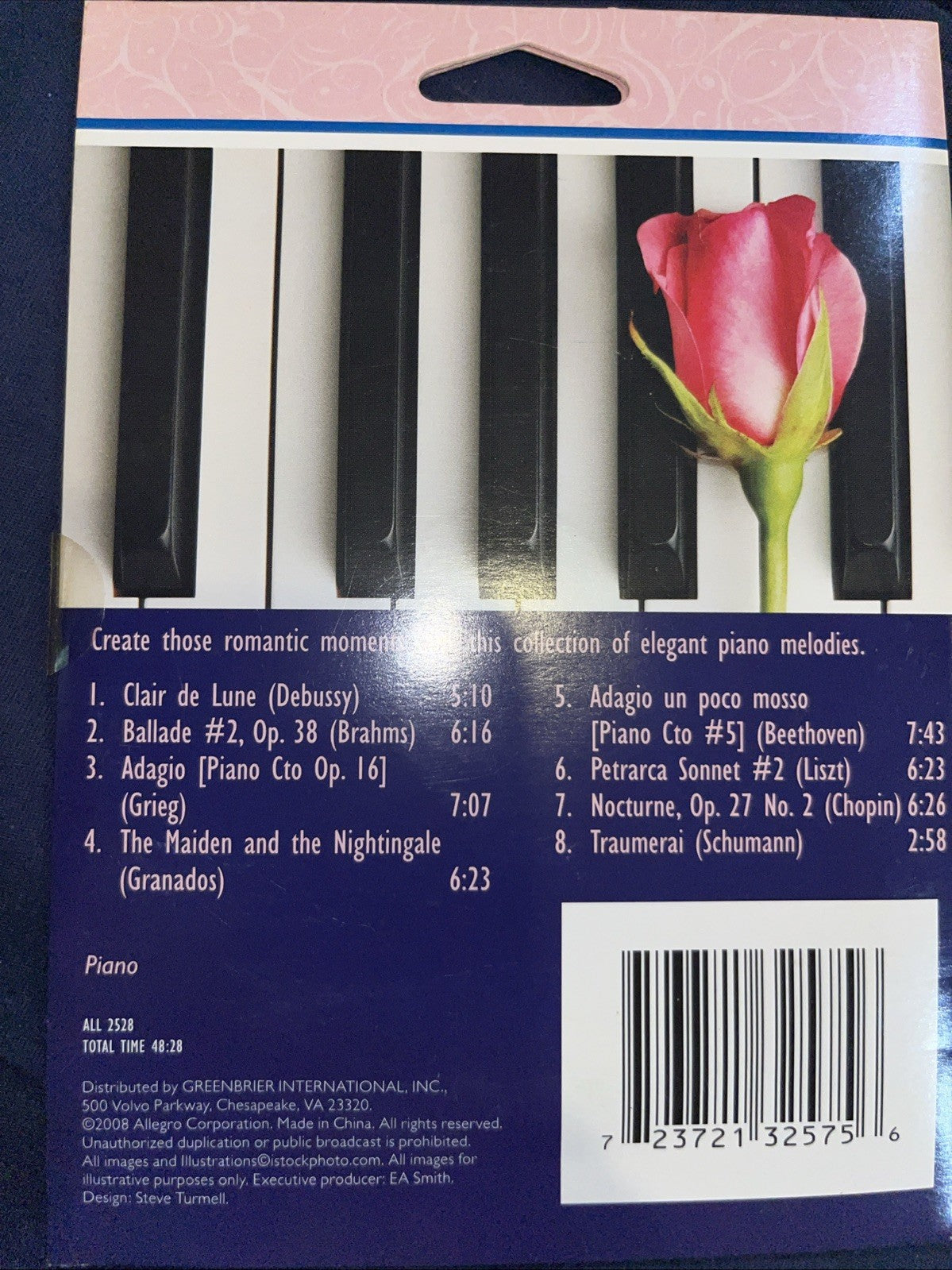 Romantic Piano by Various Artists (CD, Jul-2007, Allegro (USA))