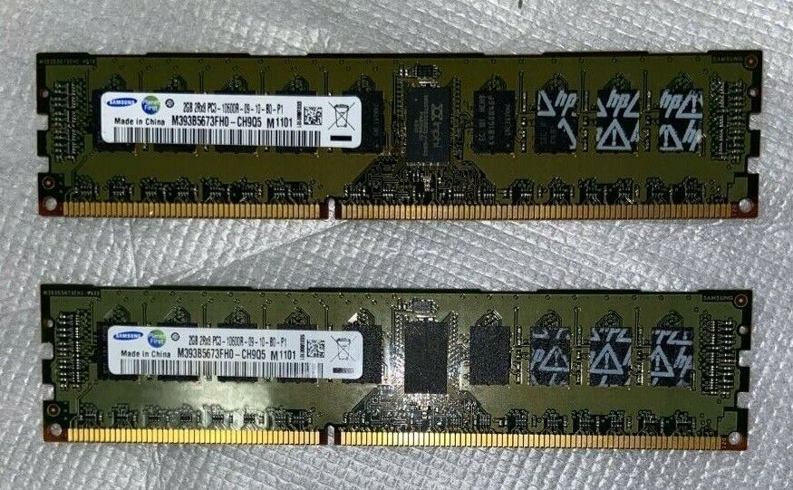 Samsung 2GB PC3-10600 RAM M393B5673FH0-CHQ5 [PAIR QTY = 2]