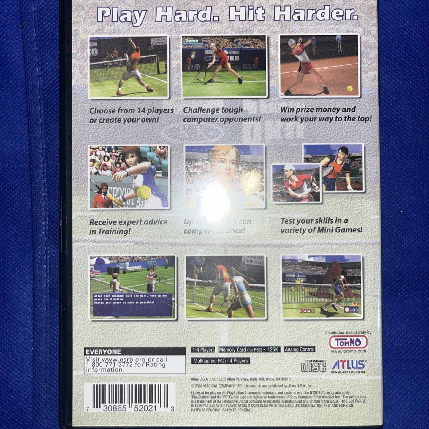 Hard Hitter Tennis 2 (PS2) Original Case + Tested Disc