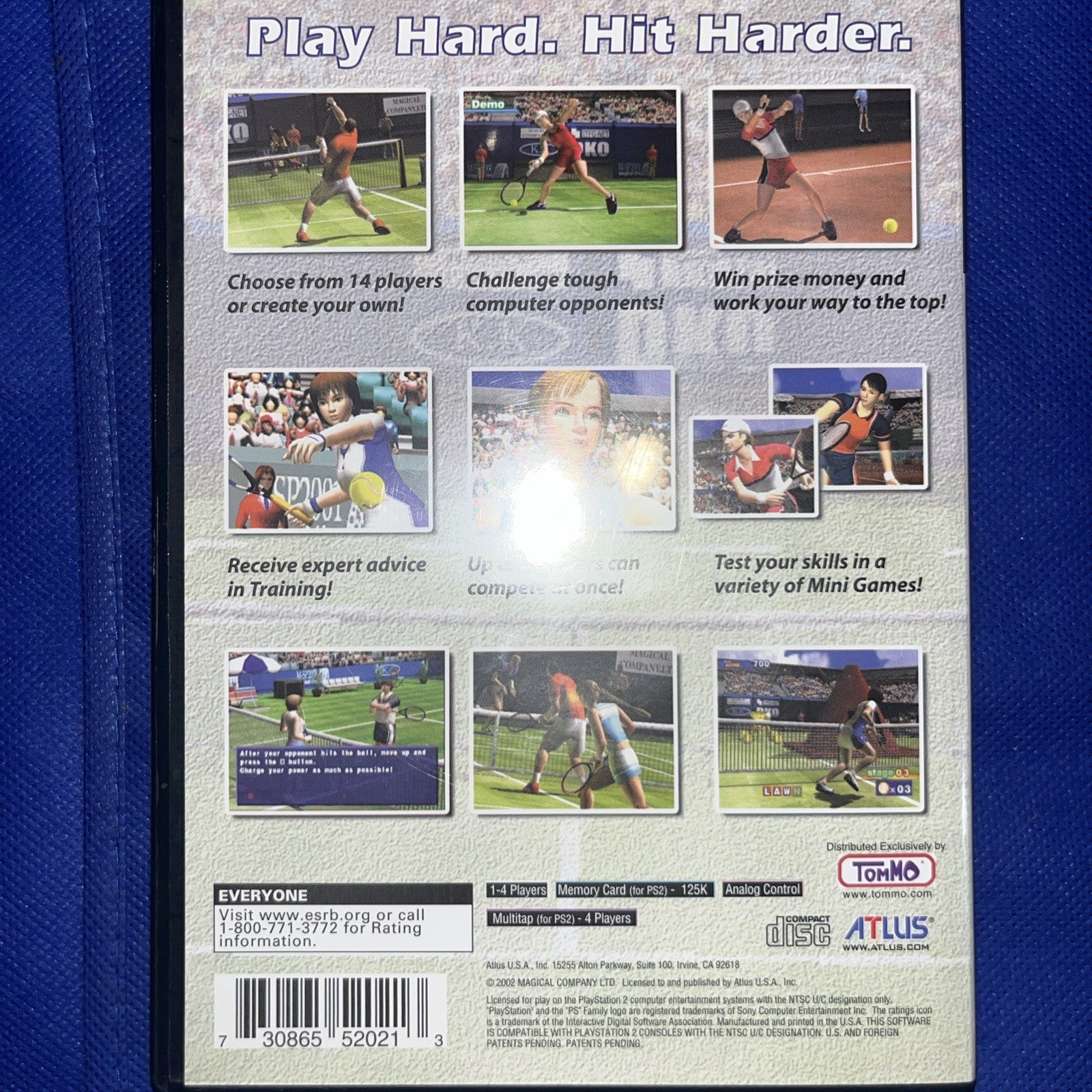 Hard Hitter Tennis 2 (PS2) Original Case + Tested Disc