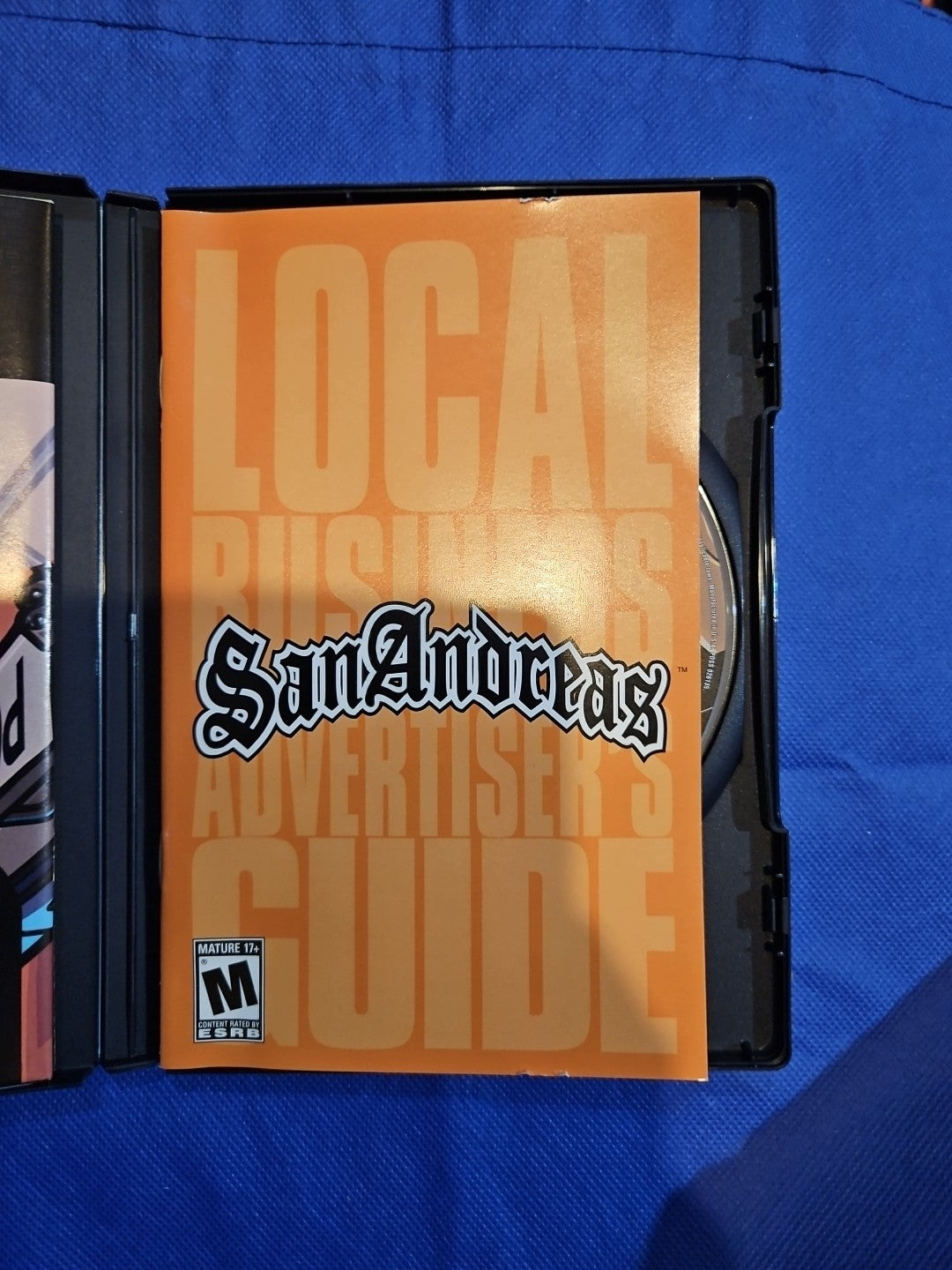 Grand Theft Auto: San Andreas (PS2) Mint. W/ Manual + Poster. Tested. New Case