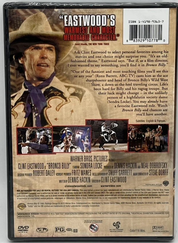 Bronco Billy (DVD, 1980, Widescreen) Brand New Sealed, Clint Eastwood