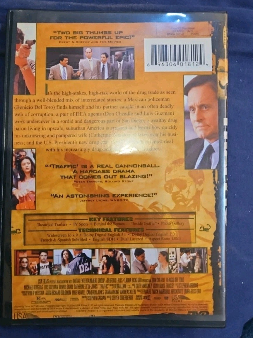 Traffic (DVD, 2001) Slimcase. Cropped Sleeve.