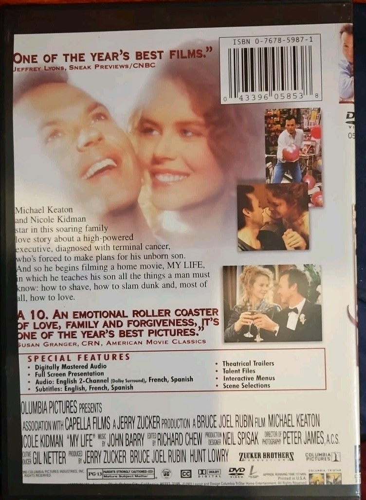 My Life (DVD, 1993) Slim Case. Cropped Artwprk. Tested