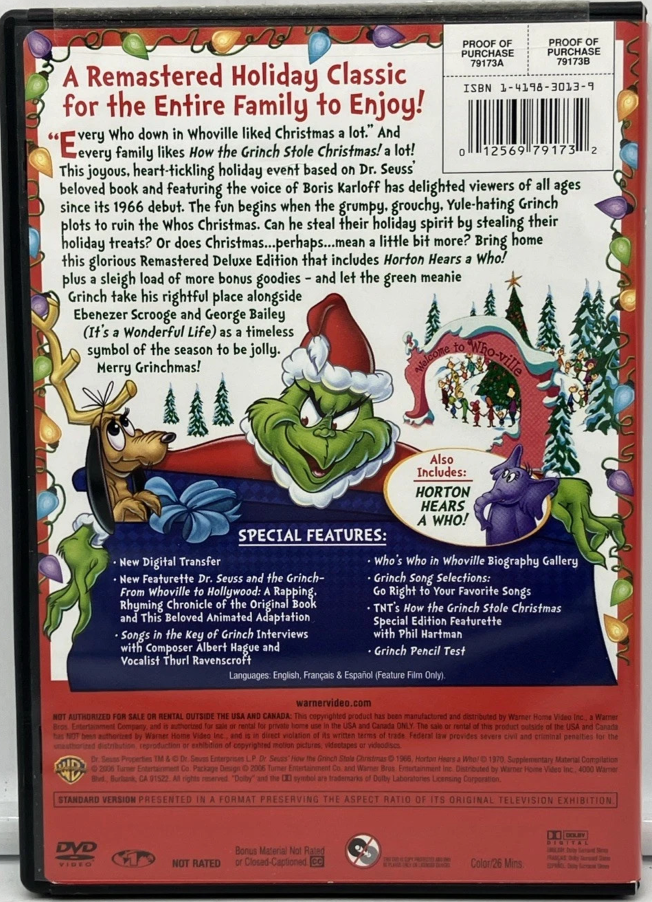How the Grinch Stole Christmas (DVD, 1966) Deluxe Edition