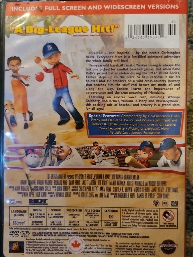 Everyone's Hero (DVD, 2006) Tested. New Case. Resealed