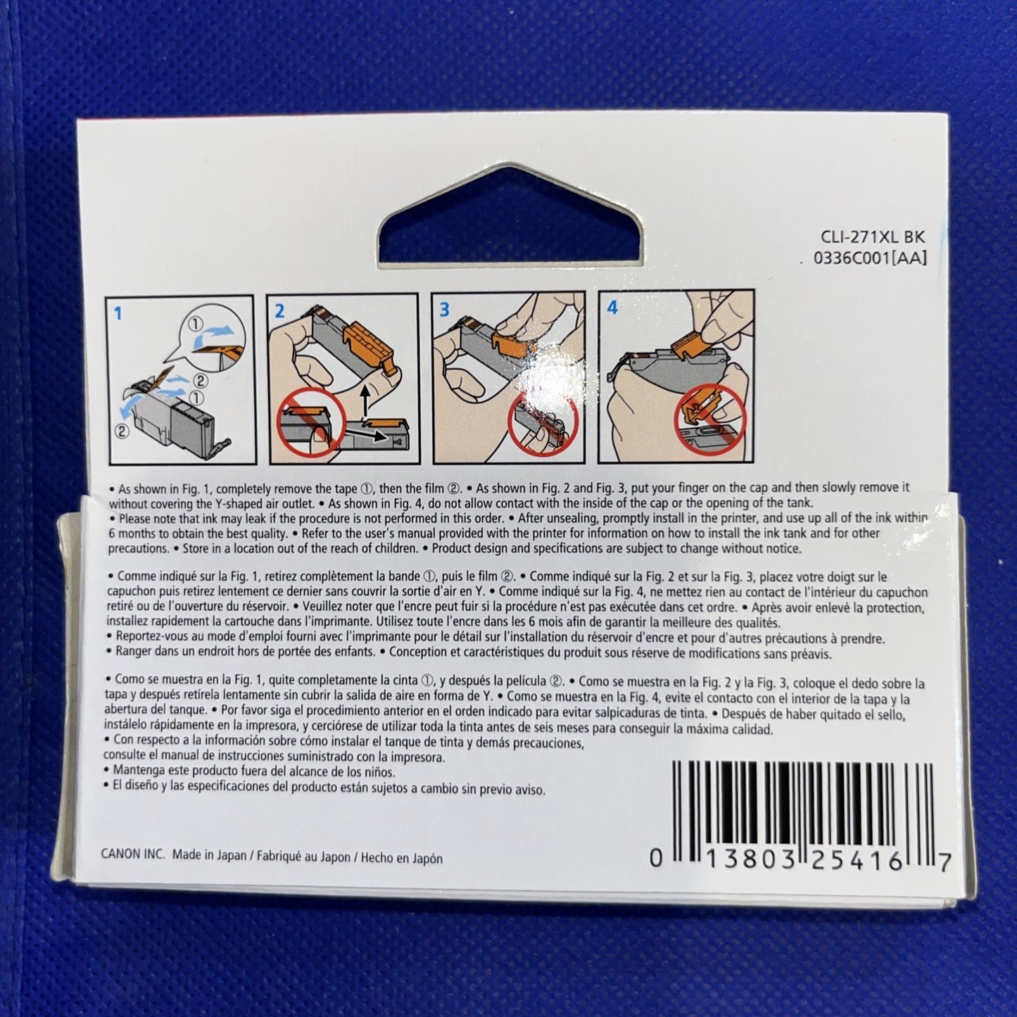 NEW GENUINE - CANON 271XL BLACK Ink Cartridge - CLI-271XL BK 0336C001 Sealed