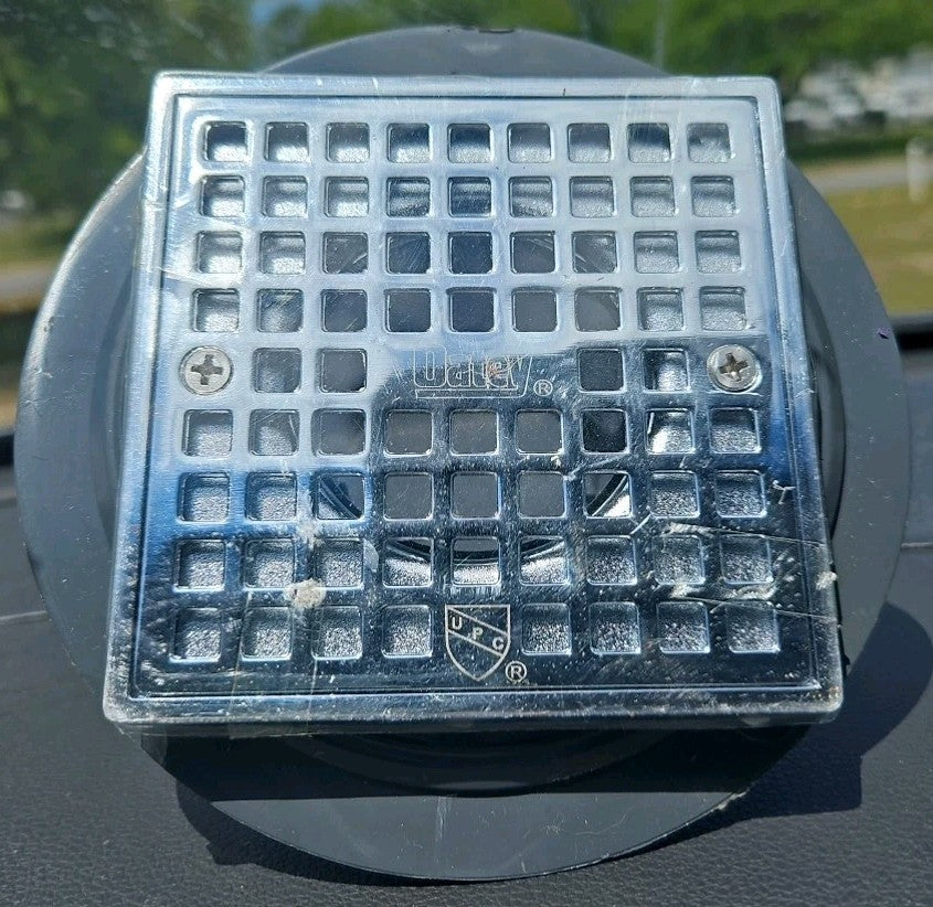 Oatey 2" ABS Shower Drain with Square Stainless Strainer #423204