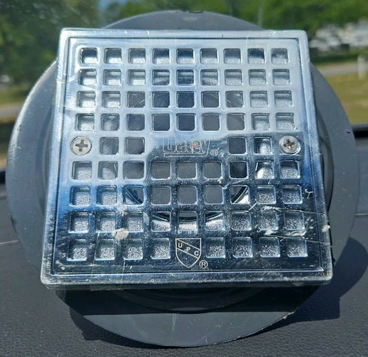 Oatey 2" ABS Shower Drain with Square Stainless Strainer #423204