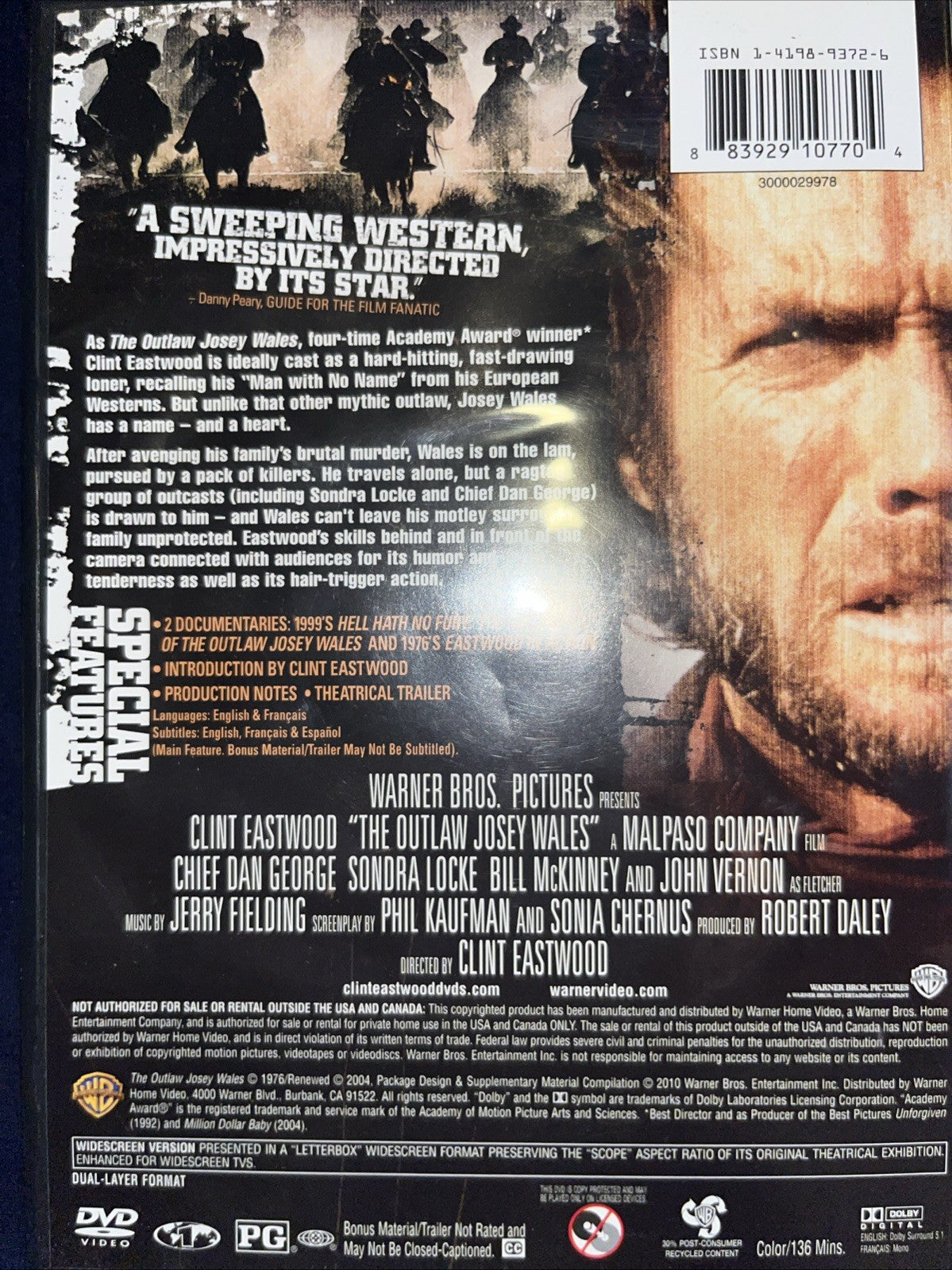 The Outlaw Josey Wales (DVD, 1976) Sealed