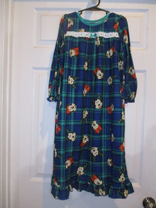 Disney Christmas Night Gown Flannel Child Mickey Minnie Size 6