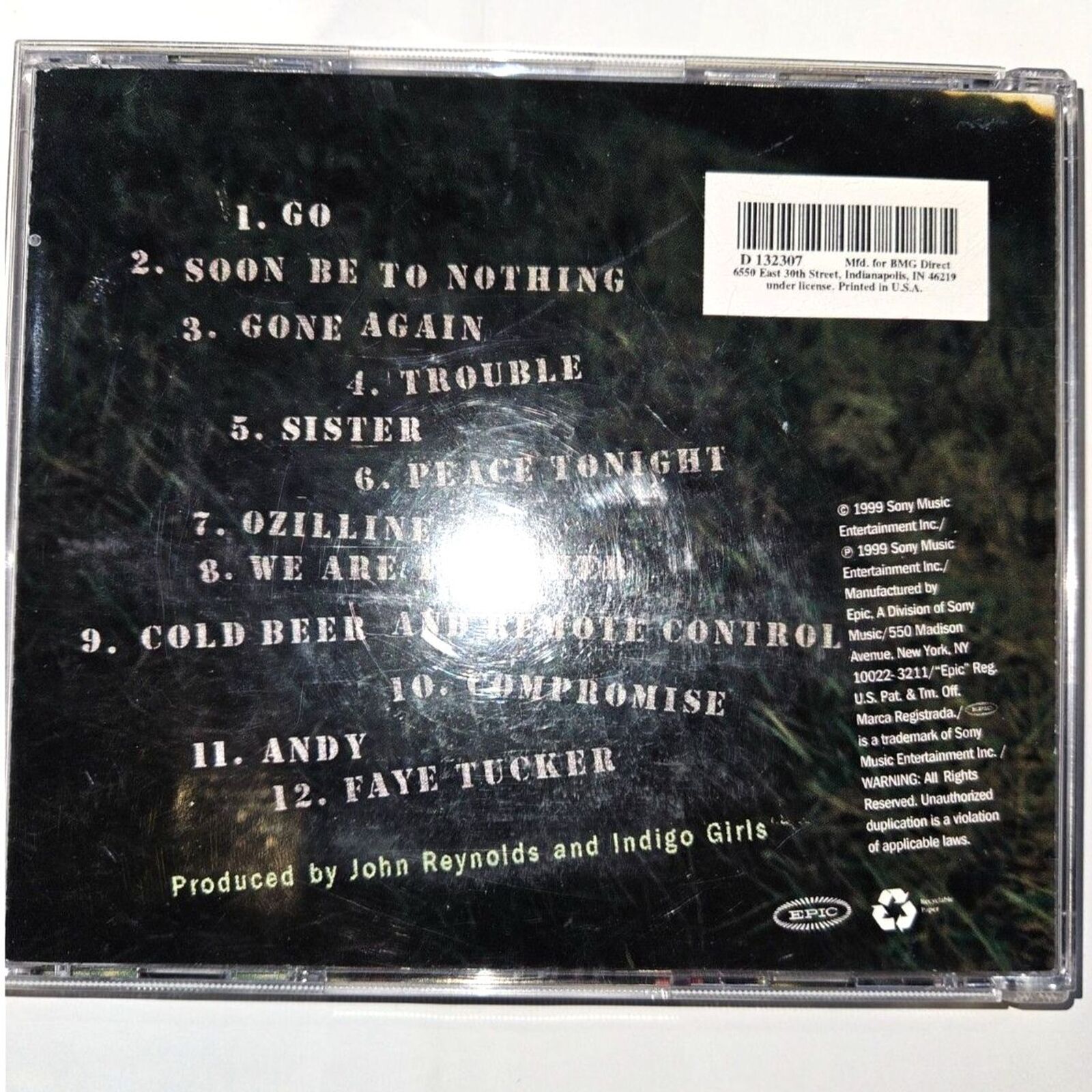 Indigo Girls - Come On Now Social (CD) Damaged Artwork, Tested, No Scratches