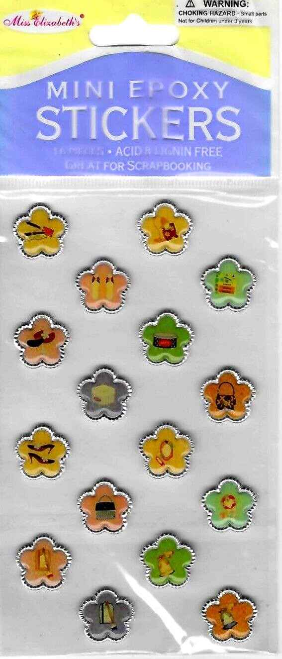 Miss Elizabeth's Mini Epoxy Stickers - 16 Pieces Acid Lignin Free