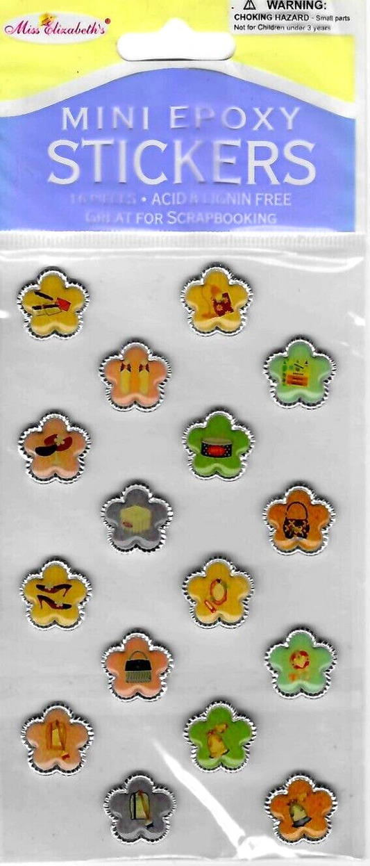 Miss Elizabeth's Mini Epoxy Stickers - 16 Pieces Acid Lignin Free