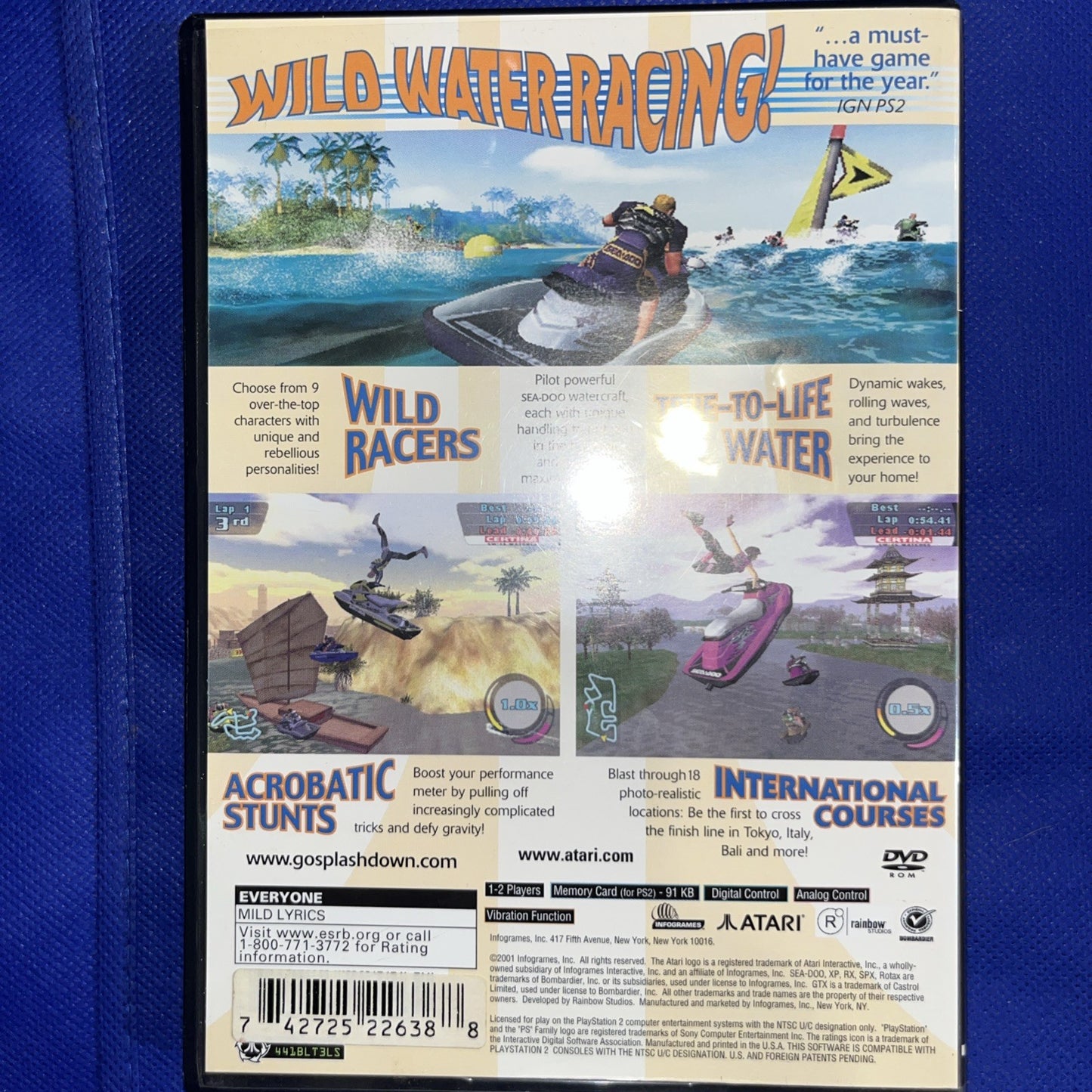 Splashdown (PS2) Mint. Original Case + Manual +  Tested