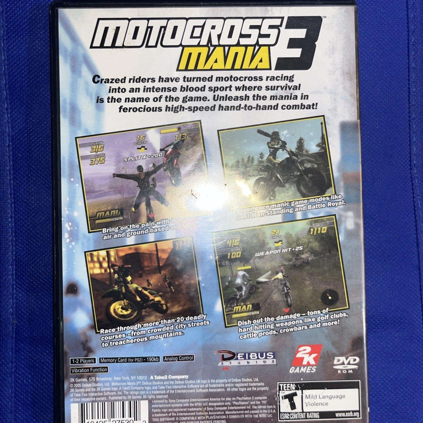 Motocross Mania 3 (PS2) Original Case + Manual + Reg + Tested Disc