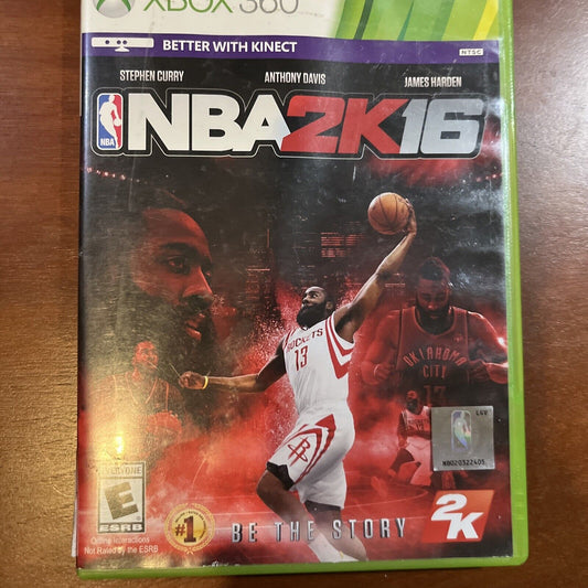 NBA 2K16 (Xbox 360) New Case. Tested. No Scratches. Resealed.