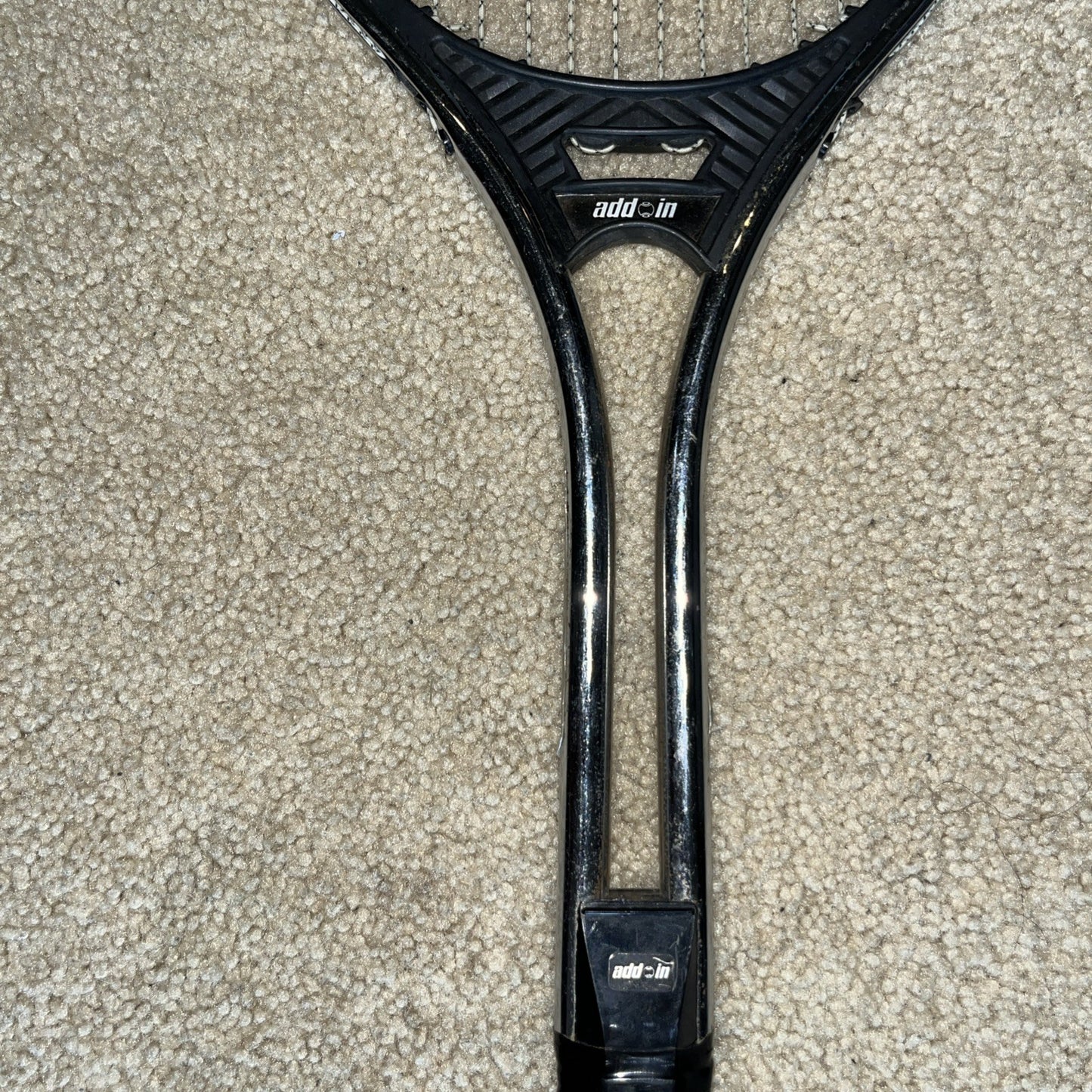 VIntage Jason Empire Add In Tennis Racket 4-3/8. W/Yamaha Vinyl Zipper Case