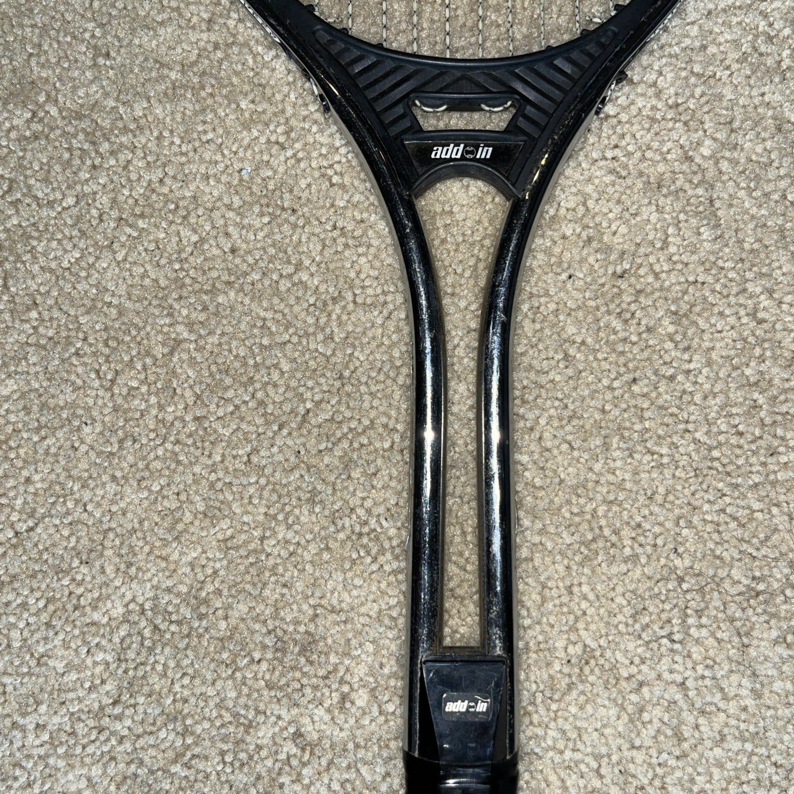 VIntage Jason Empire Add In Tennis Racket 4-3/8. W/Yamaha Vinyl Zipper Case