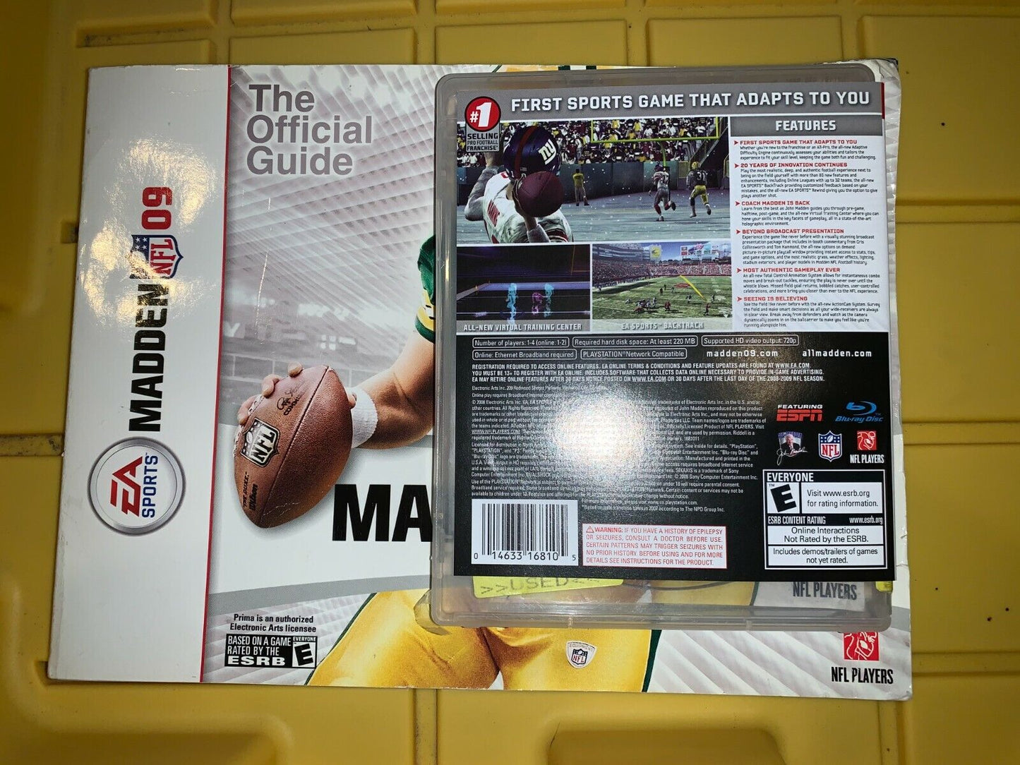 Madden NFL 09 (PlayStation 3 Retail Game Disc/Case) + Official Guide Book - Used
