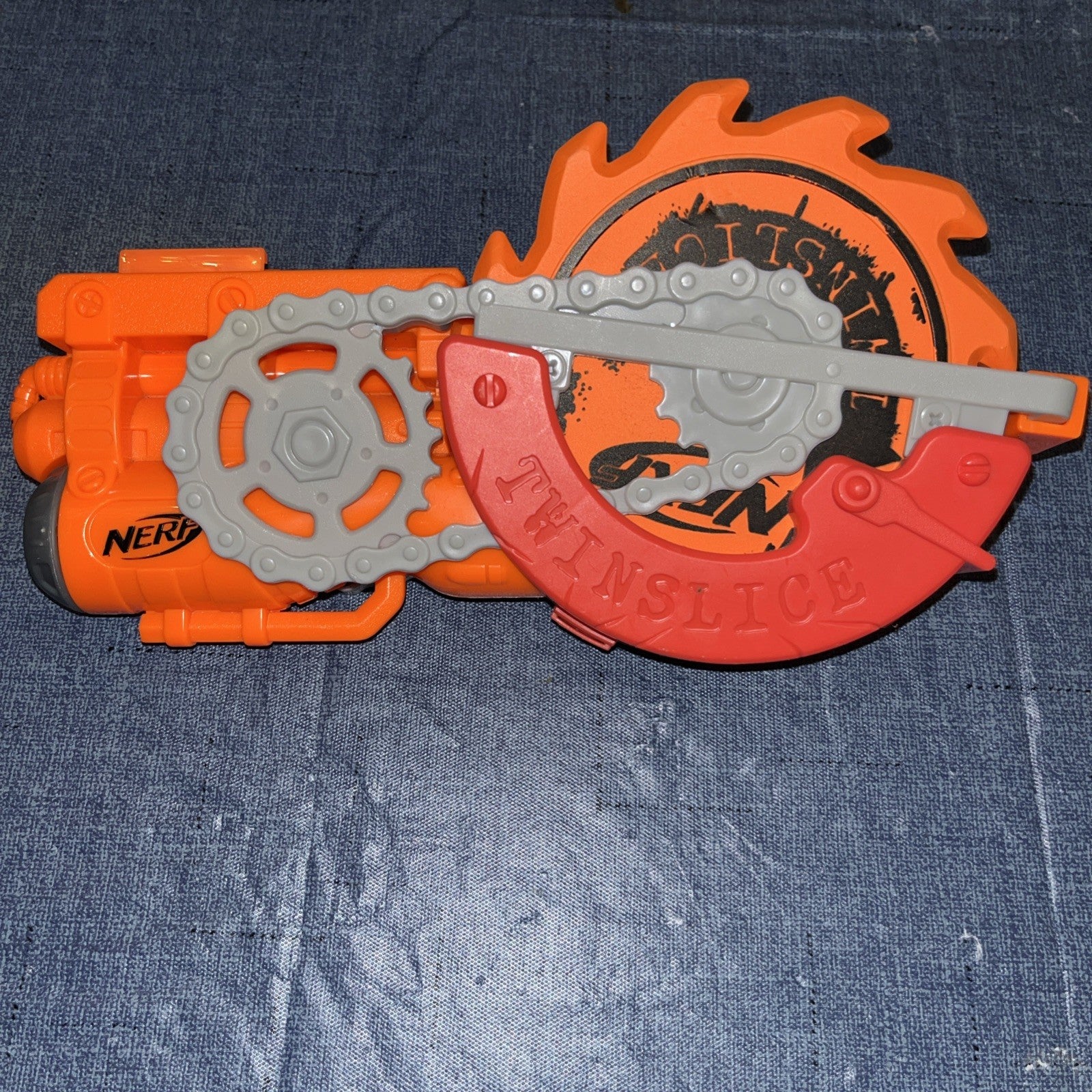 Nerf Zombie Strike Scavenger Rifle Twinslice Axe Hammer Scope 3xMags 10 Darts