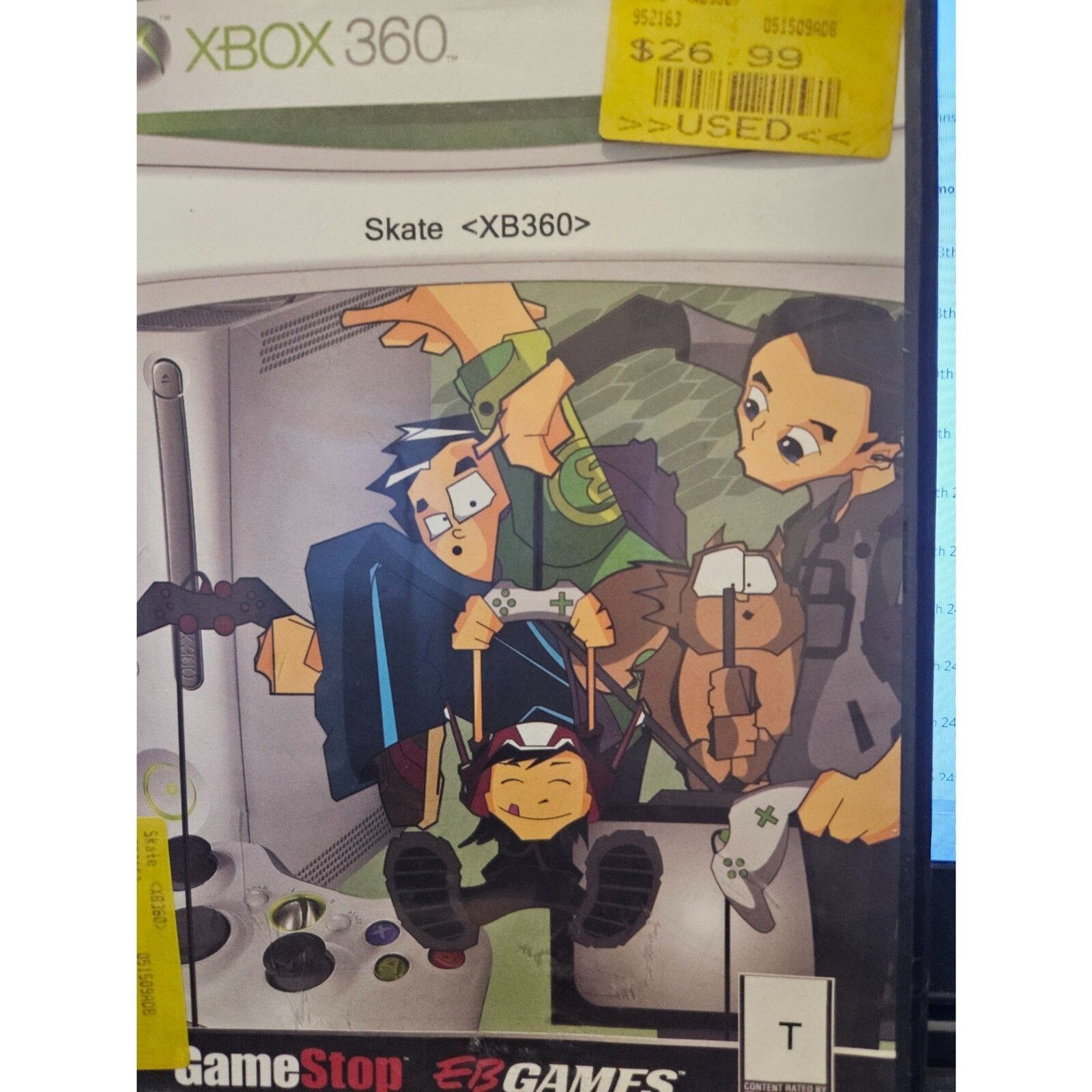 Skate - XBOX 360 - No Original Artwork or manual. Tested. New Case