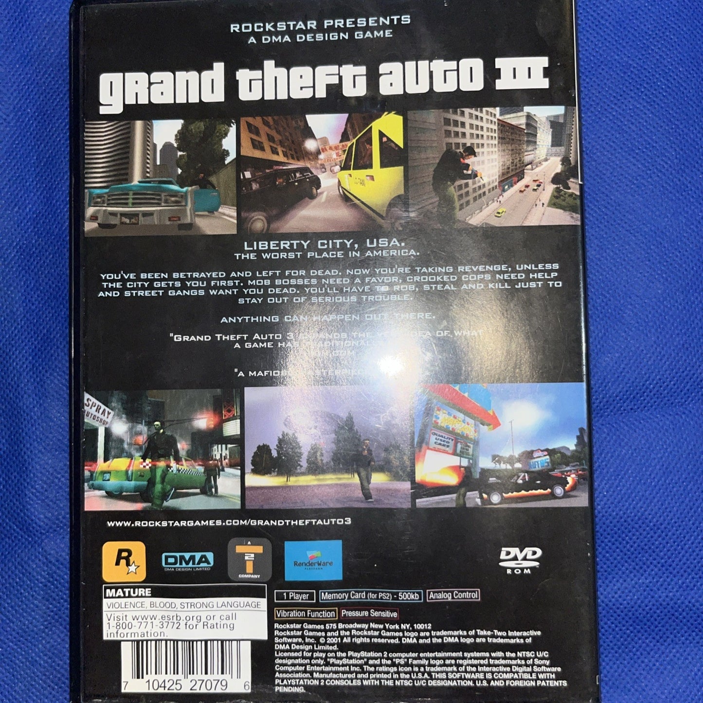 Grand Theft Auto 3 (PS2) No Manual. Tested. No Scratches.  New Case. Resealed