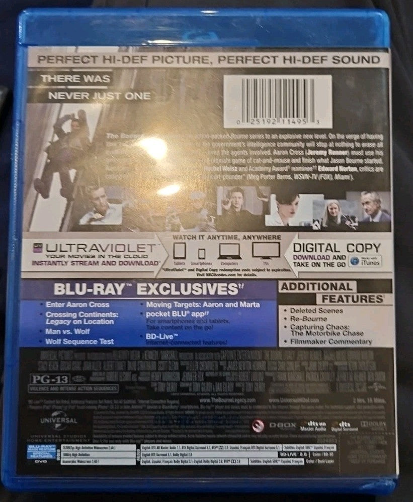 The Bourne Legacy (Blu-ray, 2012) New. No Digital Download