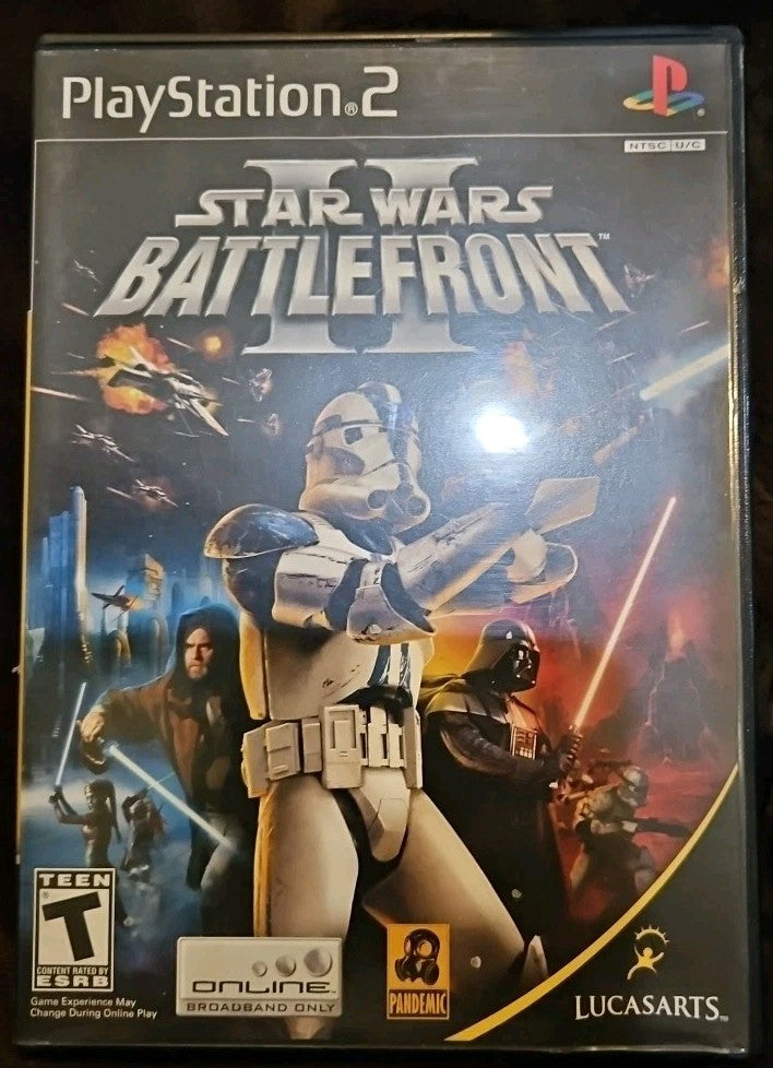 Star Wars Battlefront 2 - Sony PlayStation 2. No Game. Case. Artwork. Manual