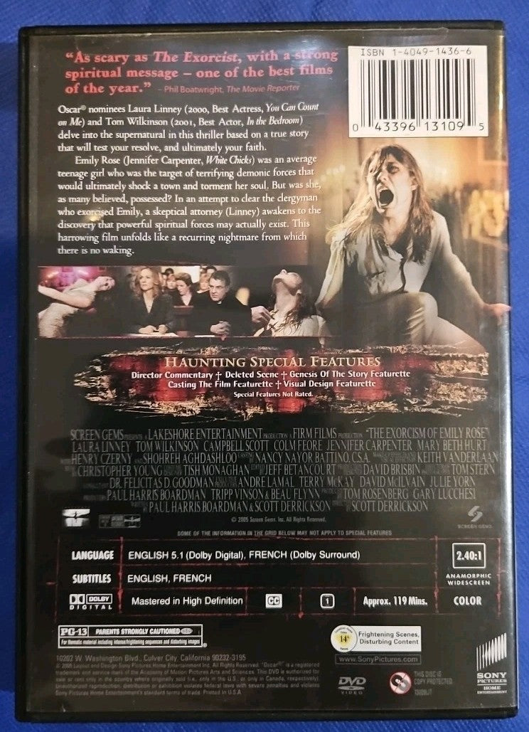 The Exorcism of Emily Rose (DVD, 2005, Special Edition, Rated) Sealed
