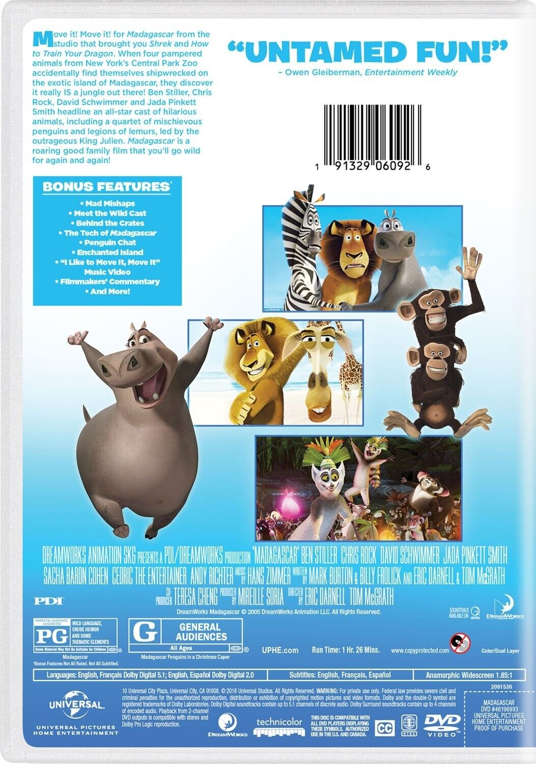 Madagascar (DVD, 2005, Widescreen) BRAND NEW