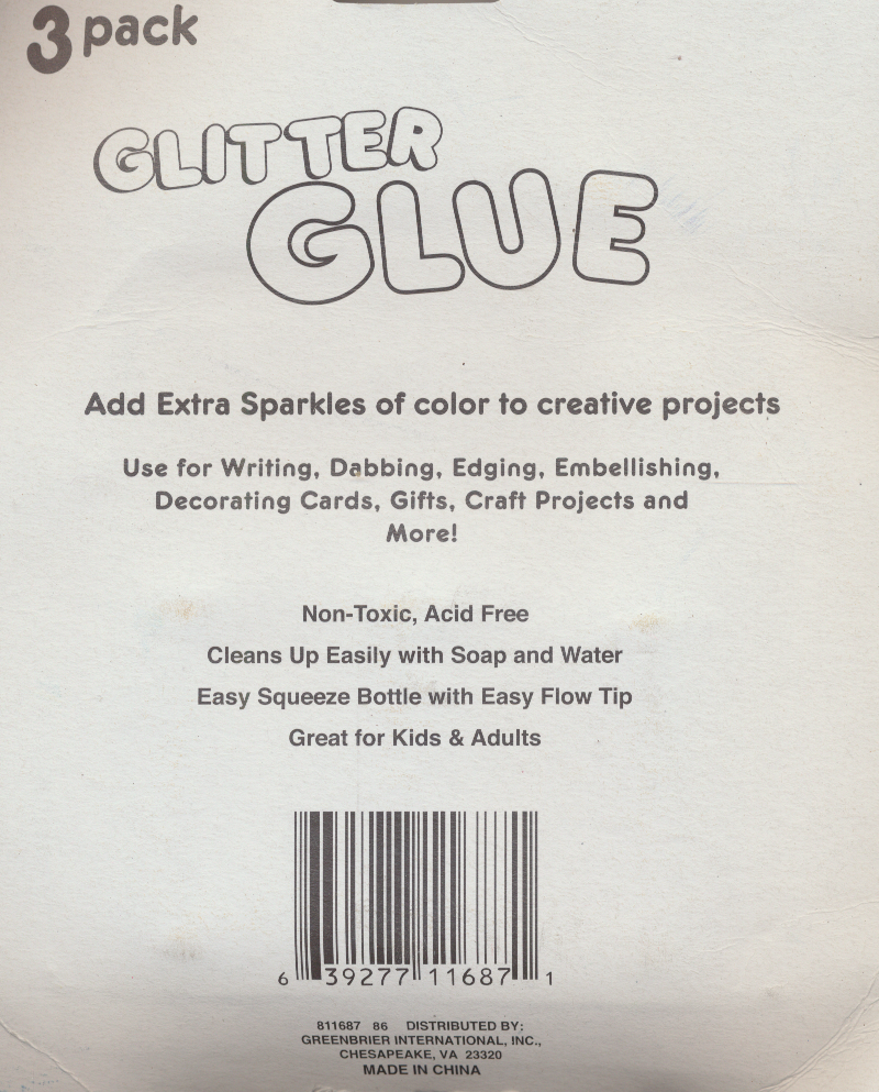 Crafting Glitter Glue 3 Pack Squeeze Bottles 5.4oz Silver Red Gold