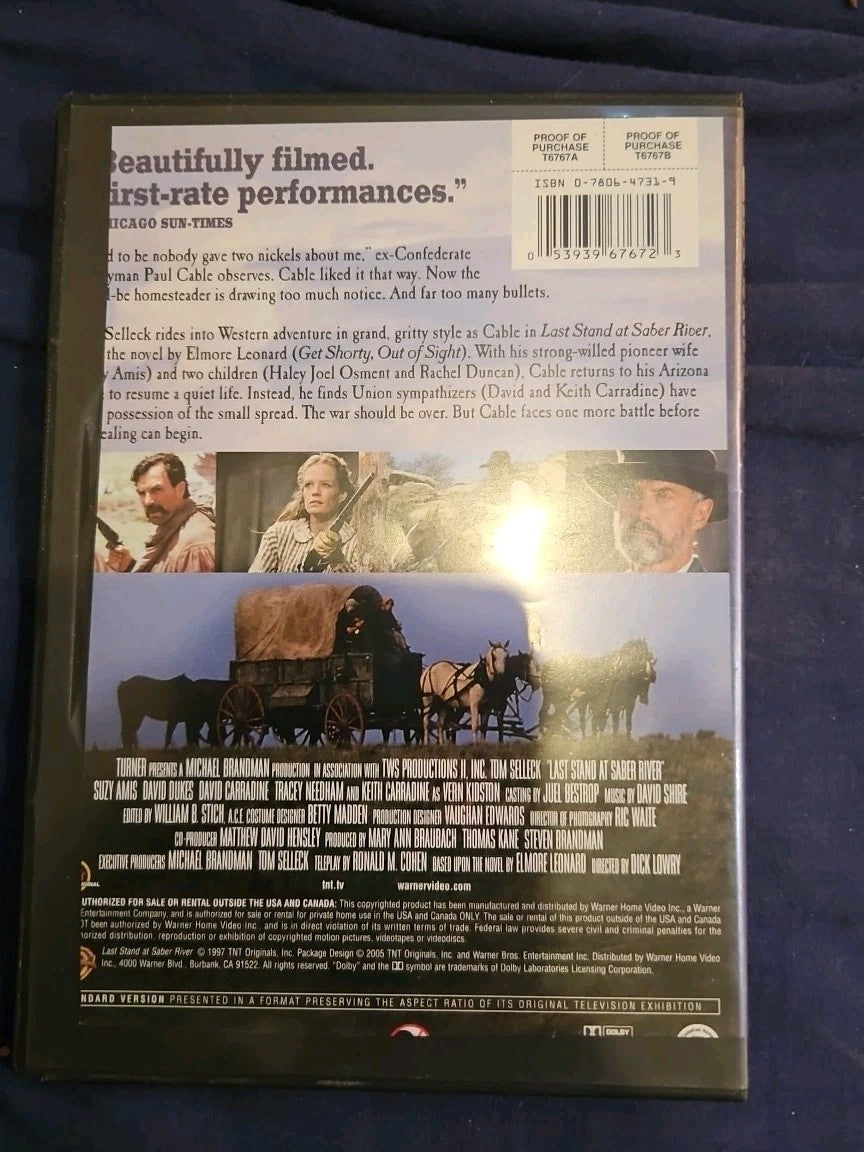 Last Stand at Saber River (DVD, 1997) Slim Case. Cropped Sleeve