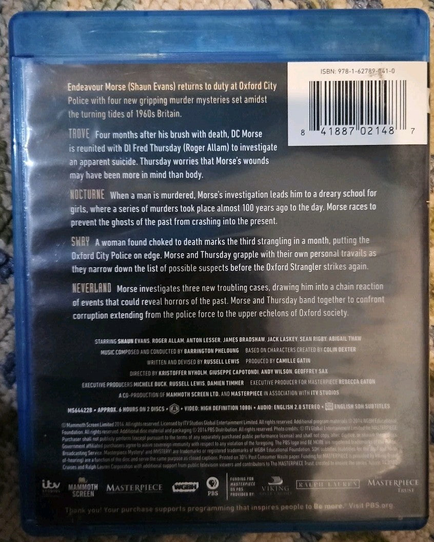 Endeavour: Series 2 (Masterpiece Mystery!) (Blu-ray) New. No Digital Download