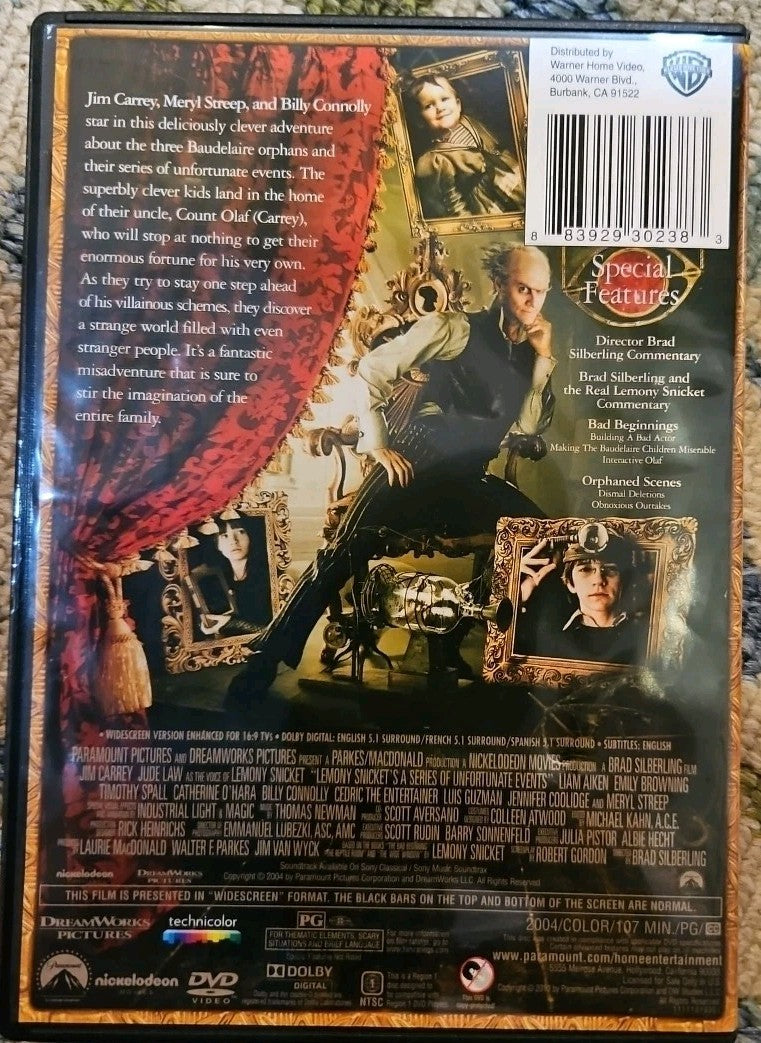 Lemony Snickets A Series of Unfortunate Events (DVD, 2013) New Sealed