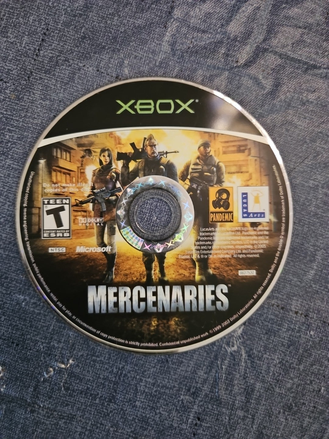 Original XBOX Mercenaries Disc Only