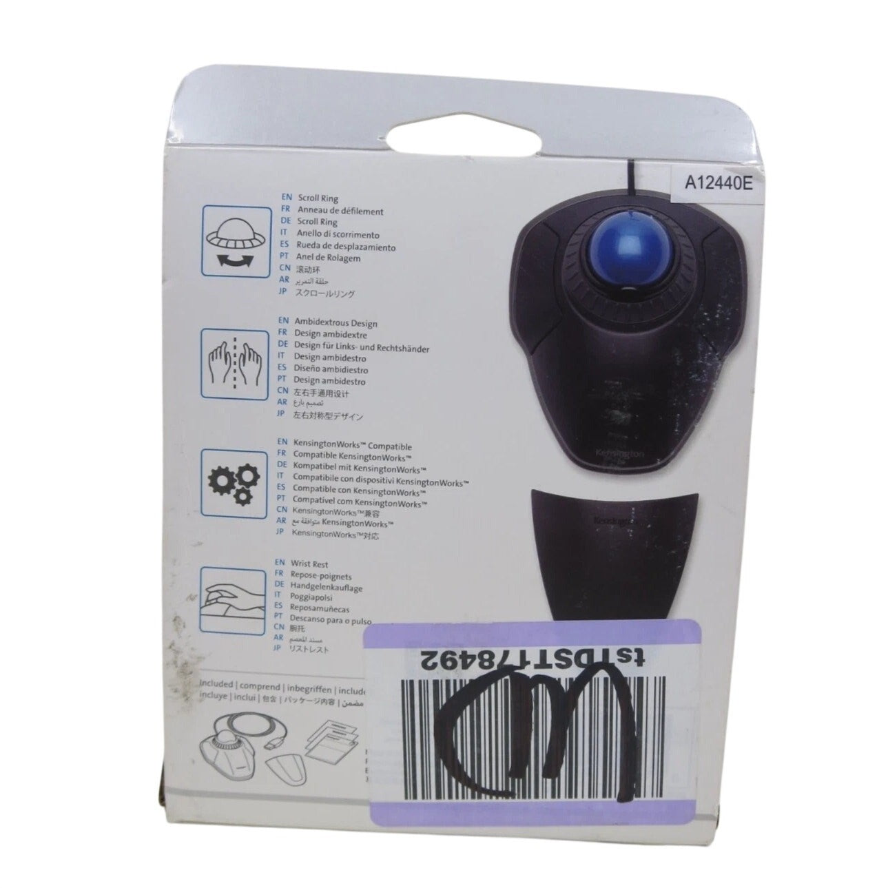 USED Kensington Orbit Trackball Mouse Scroll Ring - USB - K72337US