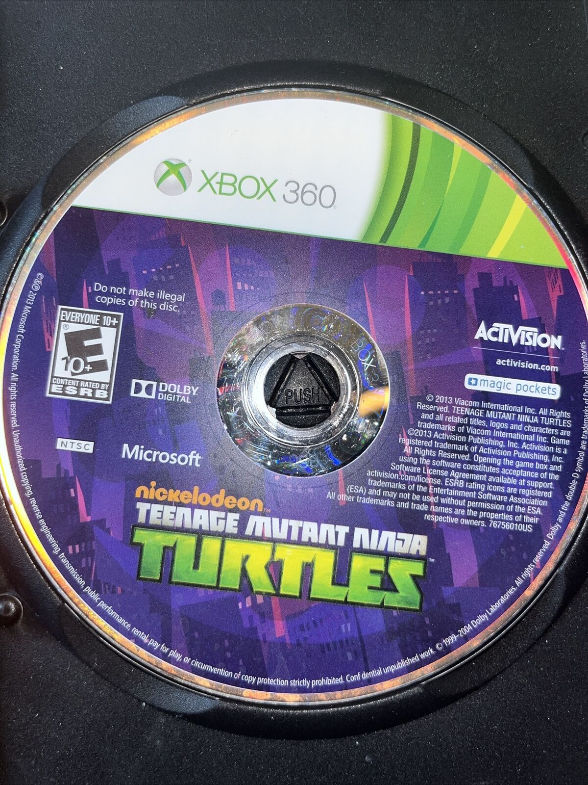 Teenage Mutant Ninja Turtles ( Xbox 360, 2013) no manual. Artwork shelfwear