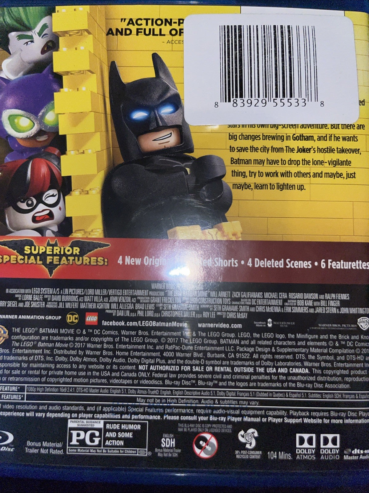 The Lego Batman Movie (Blu-ray, 2017) Sealed. No Digital Download