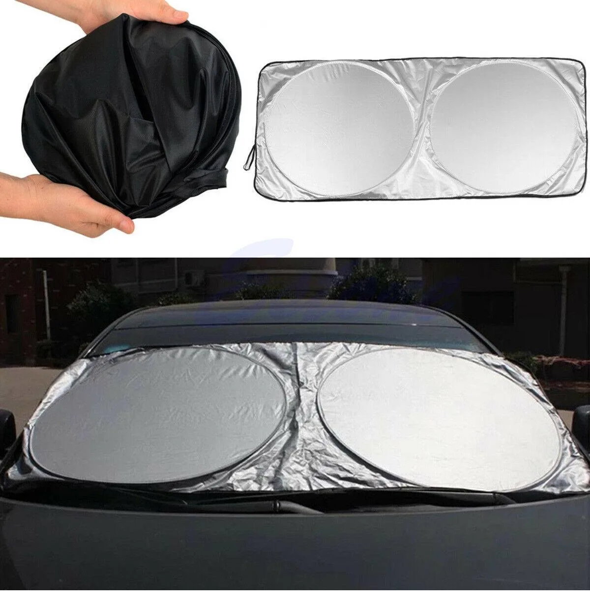 Indoor / Outdoor Car Truck Van Large Windshield Foldable Window Visor