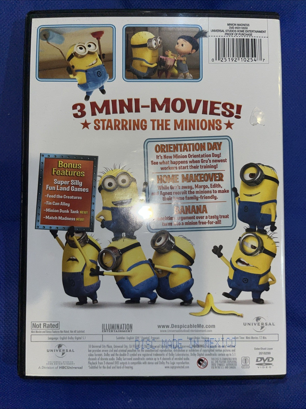 Despicable Me Full Length Movie +  Minion Madness: 3 Mini-Movies (2 DVD) Sealed