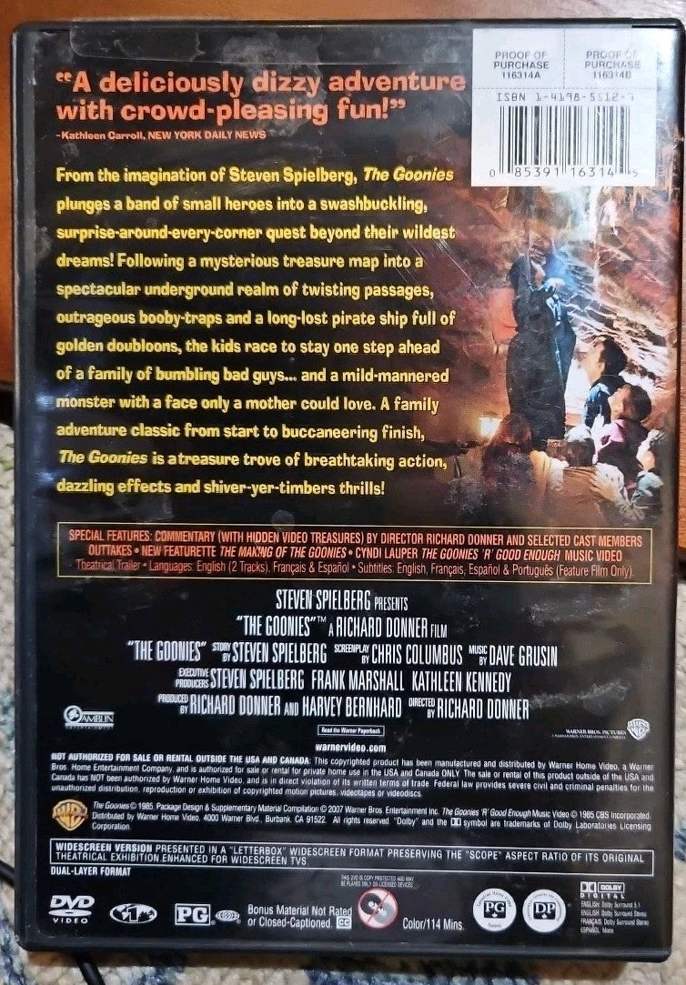The Goonies (DVD, 1985) New Sealed