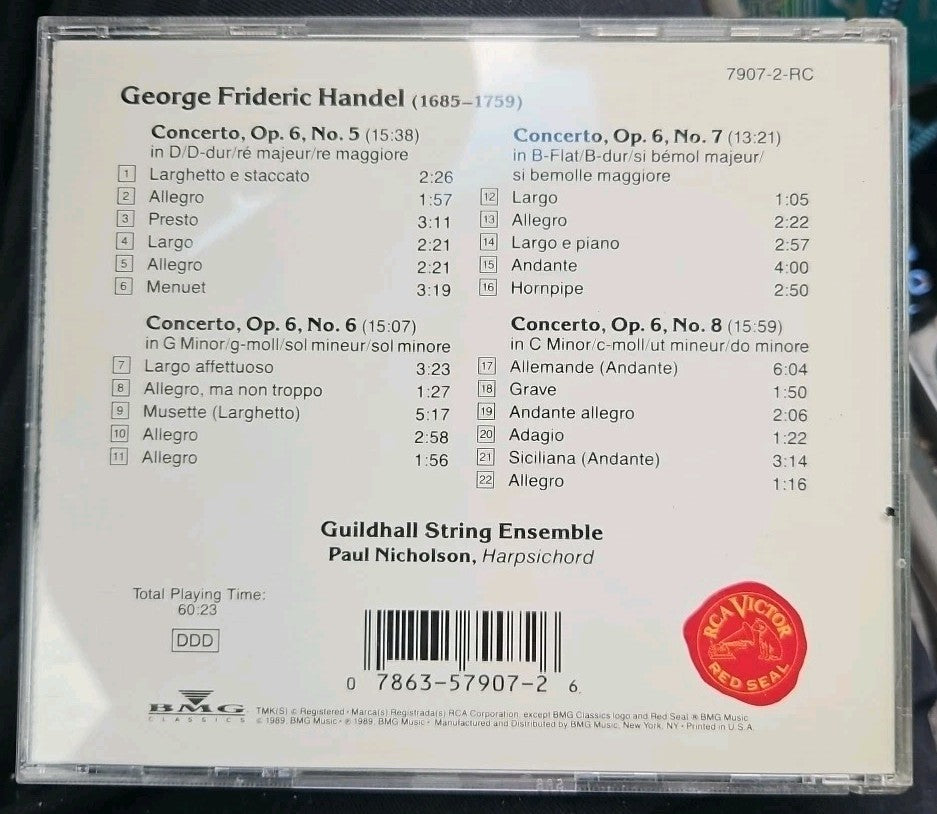 Concerti Grossi Op 6 by Handel / Guildhall String Ens (CD, 2007)