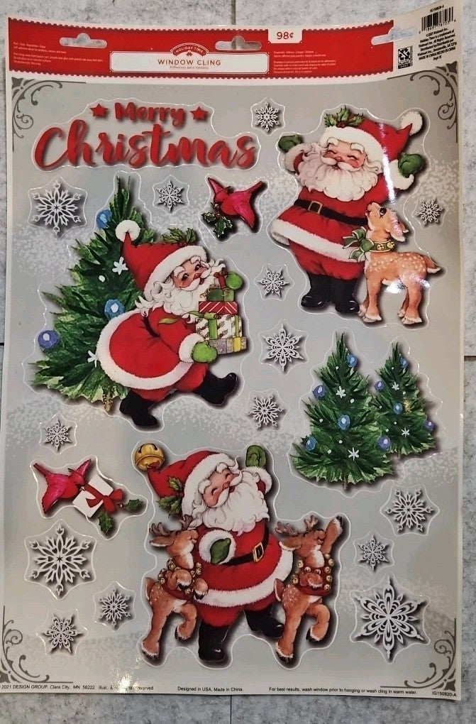 Vintage Christmas House 19 ct Glitter Clings Gingerbread