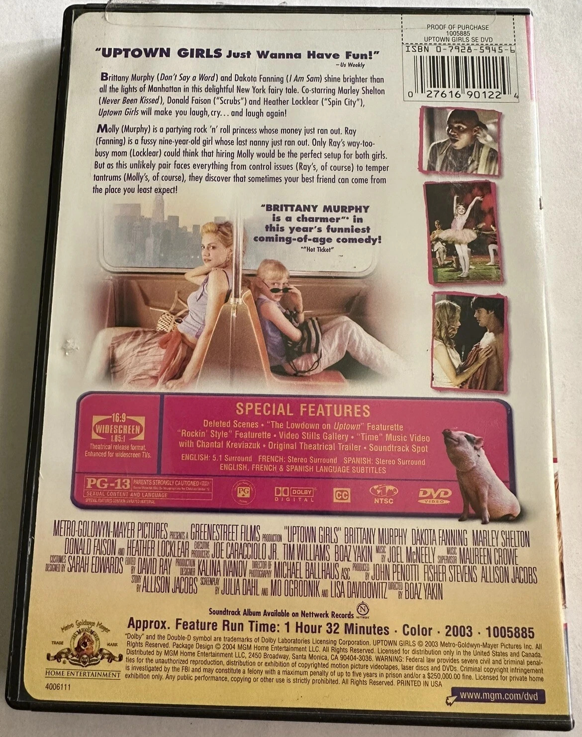 Uptown Girls (DVD, 2004, Special Edition) Brittany Murphy & Dakota Fanning