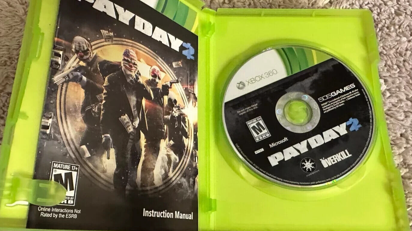 Payday 2 - Xbox 360 - CIB. TESTED. NO SCRATCHES. NEW CASE. RESEALED.