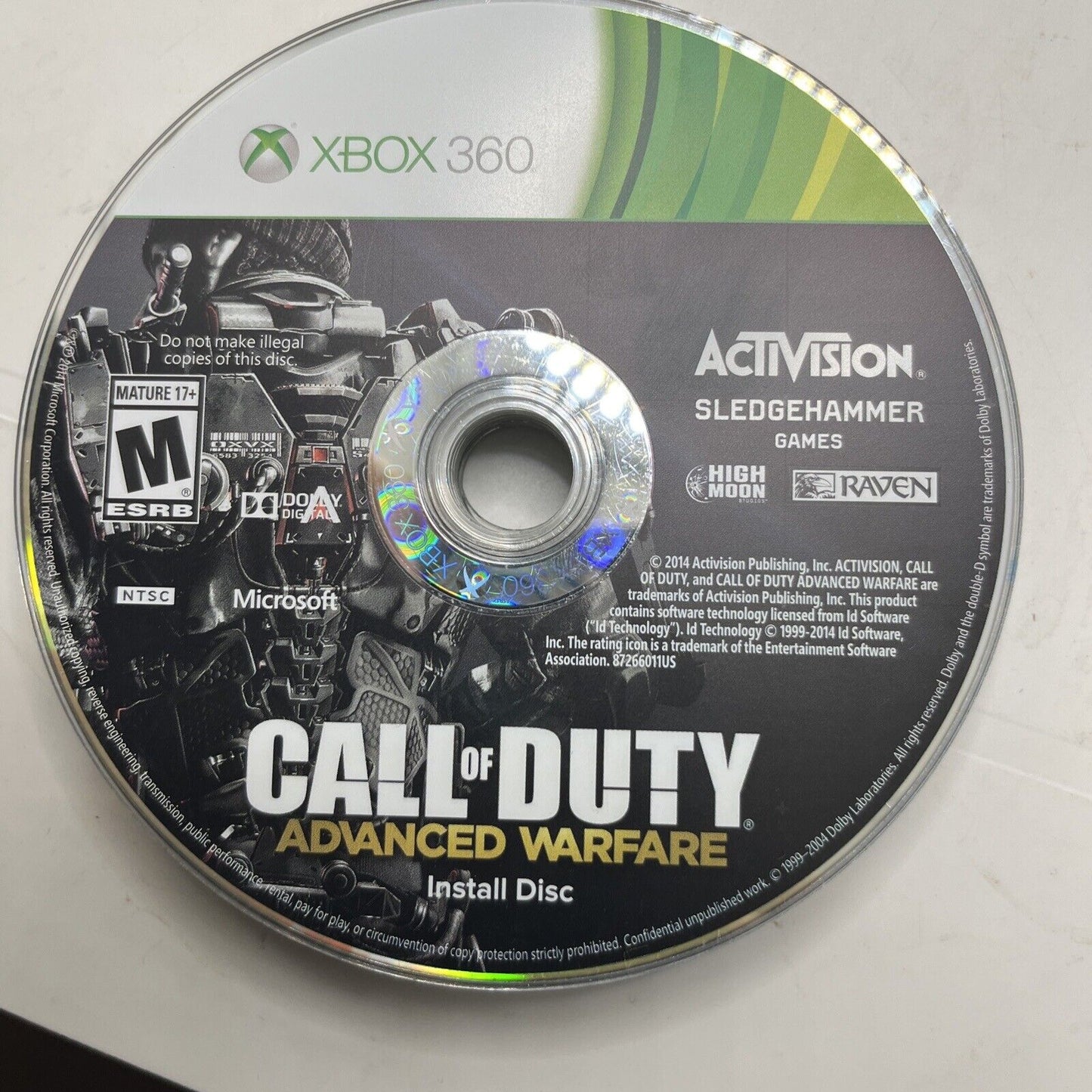 Call of Duty: Advanced Warfare (Microsoft Xbox 360, 2014) Install Disc Only